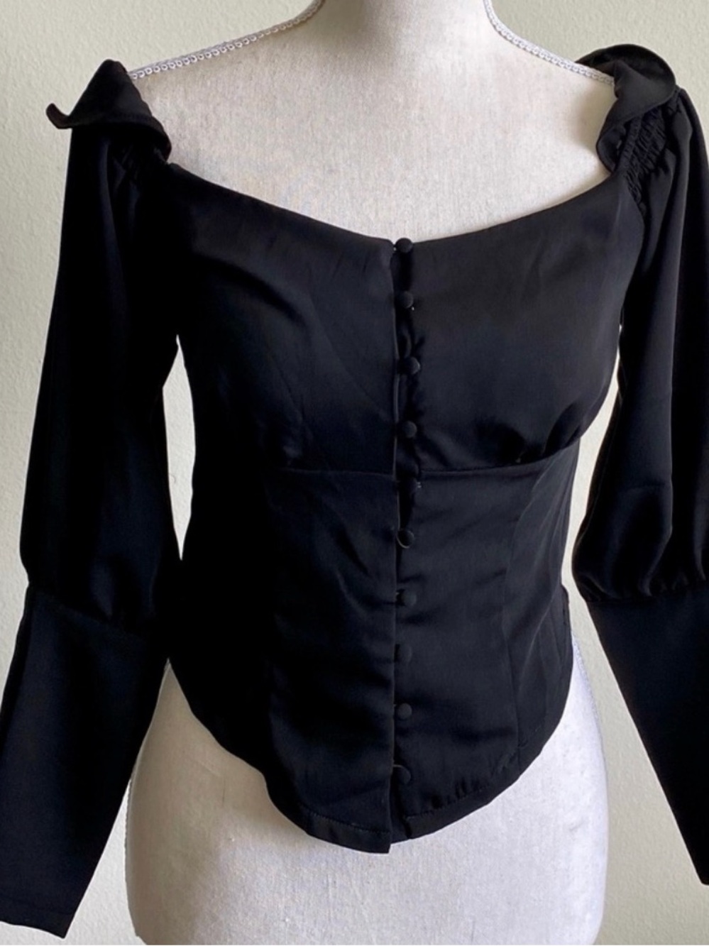 Black Off-Shoulder Bustier Top